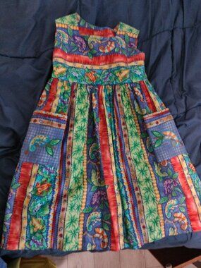 Girls Size 5 Reptile/Forest Print Dress-Good Condition